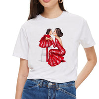 SexeMara Super Mom T shirt Women Mother's Love Print White T-shirt Harajuku Mama TShirt Vogue Tops tee shirt Femme Vogue Summer