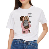 SexeMara Super Mom T shirt Women Mother's Love Print White T-shirt Harajuku Mama TShirt Vogue Tops tee shirt Femme Vogue Summer