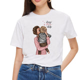 SexeMara Super Mom T shirt Women Mother's Love Print White T-shirt Harajuku Mama TShirt Vogue Tops tee shirt Femme Vogue Summer