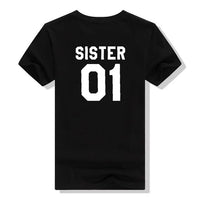 Women Fashion Summer  Best Friends T shirt SISTER 01 SISTER 02 SISTER 03 Tee Shirt Short Sleeve sister outfit