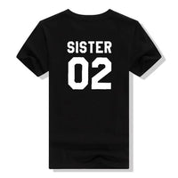 Women Fashion Summer  Best Friends T shirt SISTER 01 SISTER 02 SISTER 03 Tee Shirt Short Sleeve sister outfit