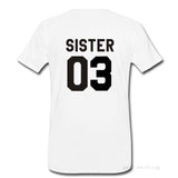 Women Fashion Summer  Best Friends T shirt SISTER 01 SISTER 02 SISTER 03 Tee Shirt Short Sleeve sister outfit