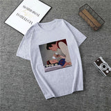 Summer 2019 New Cartoon Harajuku Princess T Shirt O-Neck Punk Aesthetics TShirt Print Casual Short Sleeve Streetwear Women Top