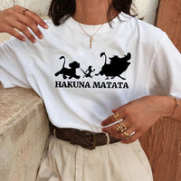 New Hakuna Matata Harajuku Funny Cartoon T Shirt Women Lion King Ullzang Kawaii T-shirt Cute 90s Tshirt Fashion Top Tees Female