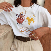 New Hakuna Matata Harajuku Funny Cartoon T Shirt Women Lion King Ullzang Kawaii T-shirt Cute 90s Tshirt Fashion Top Tees Female