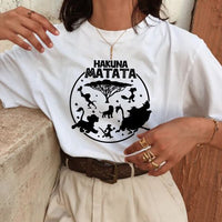 New Hakuna Matata Harajuku Funny Cartoon T Shirt Women Lion King Ullzang Kawaii T-shirt Cute 90s Tshirt Fashion Top Tees Female