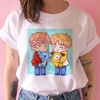 bangtan boys t shirt women korean style Oversized kpop tshirt female ulzzang harajuku JIN SUGA J HOPE JIMIN V JUNGKOOK t-shirt