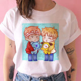 bangtan boys t shirt women korean style Oversized kpop tshirt female ulzzang harajuku JIN SUGA J HOPE JIMIN V JUNGKOOK t-shirt