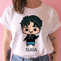 bangtan boys t shirt women korean style Oversized kpop tshirt female ulzzang harajuku JIN SUGA J HOPE JIMIN V JUNGKOOK t-shirt