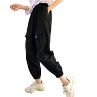 Harajuku Spring Streetwear Ladies Pants Women Men Casual Solid Big Pocket Pants High Waist Loose Trousers pantalones mujer