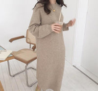 Women autumn Winter Long Sweater Dress Female Long Sleeve Straight Knitted jumper dresses cozy oversized pullover