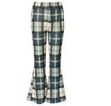 Vintage Plaid Women Girls High Waist Bell Bottom Long Flare Pants Stretch Boho Hippie Bell-Bottom Pants