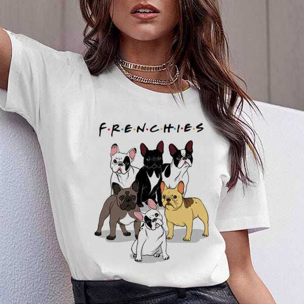 Dachshund Pug Teckel Funny T Shirt Women Harajuku Cute French Bulldog Frances German Shepherd T-shirt Pit Bull Tshirt Top Female