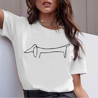 Dachshund Pug Teckel Funny T Shirt Women Harajuku Cute French Bulldog Frances German Shepherd T-shirt Pit Bull Tshirt Top Female