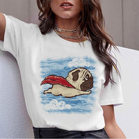 Dachshund Pug Teckel Funny T Shirt Women Harajuku Cute French Bulldog Frances German Shepherd T-shirt Pit Bull Tshirt Top Female