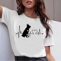 Dachshund Pug Teckel Funny T Shirt Women Harajuku Cute French Bulldog Frances German Shepherd T-shirt Pit Bull Tshirt Top Female