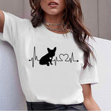 Dachshund Pug Teckel Funny T Shirt Women Harajuku Cute French Bulldog Frances German Shepherd T-shirt Pit Bull Tshirt Top Female