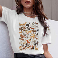 Dachshund Pug Teckel Funny T Shirt Women Harajuku Cute French Bulldog Frances German Shepherd T-shirt Pit Bull Tshirt Top Female