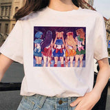 Sailor Moon 90s funny T Shirt Harajuku clothes Tshirt Aesthetic cat Anime Women Cute Female T-shirt Kawaii Tees Fashion Ullzang